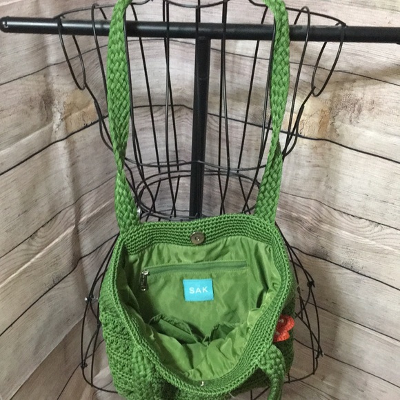The Sak hand crocheted green purse - Picture 6 of 6